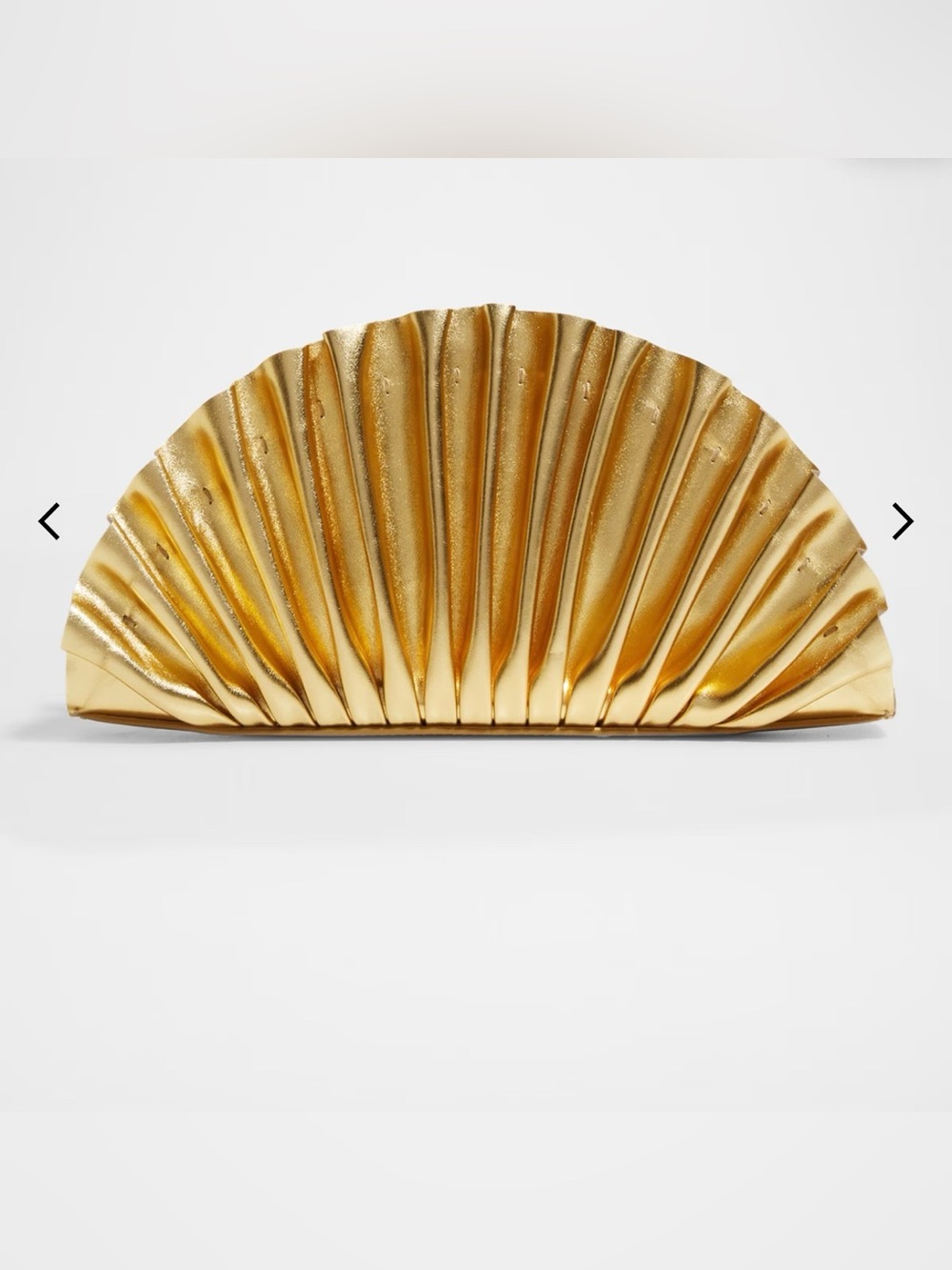 Nala Mini Pleated Metallic Leather Clutch Bag